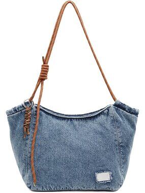 Women Denim Tote Bag Casual Trendy Crossbody Shoulder Handbags | Jean Bag With A